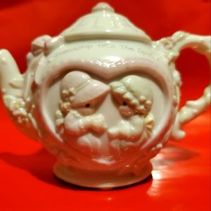 1993 Enesco Precious Moments Mini Teapot "Friendship Hits The Spot"